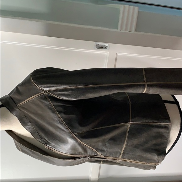 Leather jacket olive - Picture 2 of 8